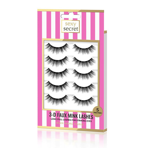 Sexy Secret 3-D Faux Mink Long Full Lashes - 5 Pairs